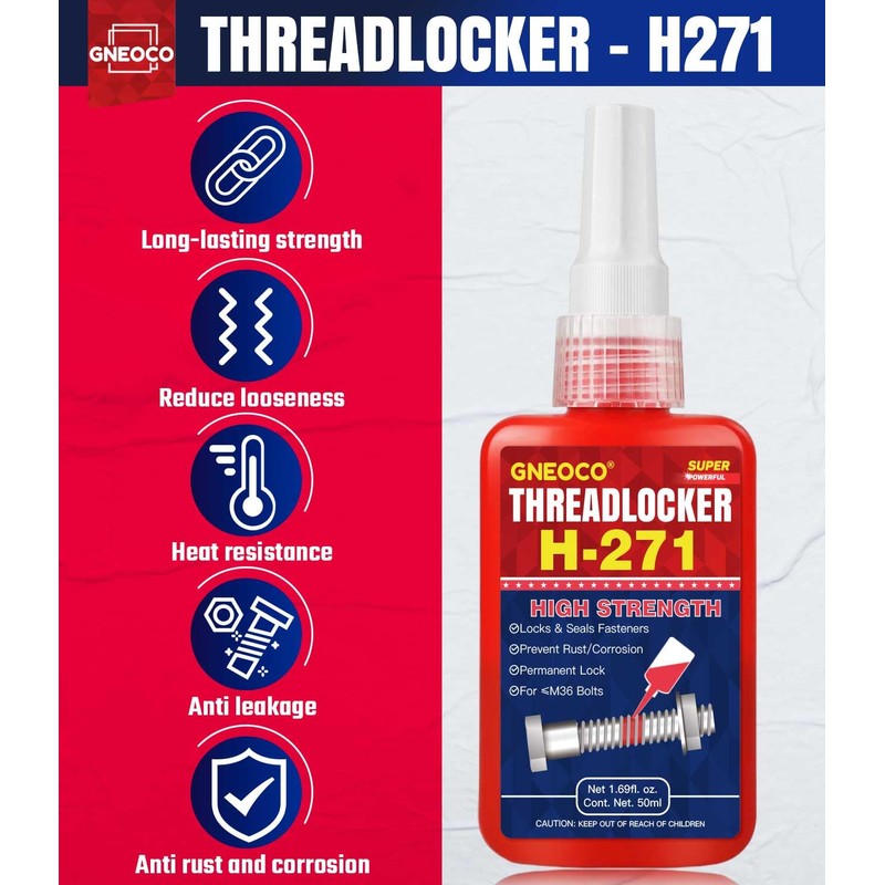 ThreadLocker Red, Thread Lock High Strength Lock Tight for Nuts,