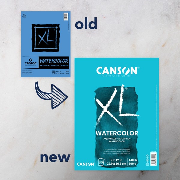 Canson Canson XL Series Watercolor Pad, Heavyweight White Paper, Side