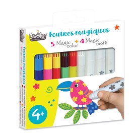 Crea Lign Magic Pen, 5 Colouring Pencils and 4 Felt Tip Pens 'Magic Motifs' Drawing Tool for Kids