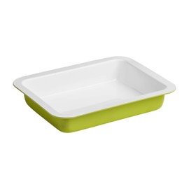 Premier Housewares Roasting Tins Baking Tins And Trays Lime Green/White Carbon Steel Baking Tray Non Stick Oven Tray 33 x 26 x 8 cm
