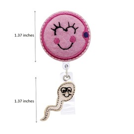 Egg Sperm Fertility OBGYN Labor and Delivery Retractable Badge Holder Reel with Alligator Clip, 24 inches Thick Pull Cord