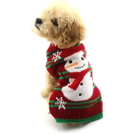 NACOCO Dog Snow Sweaters Thick Snowman Sweaters Xmas Dog Holiday Sweaters New Year Christmas Sweater Pet Clothes for Small Dog and Cat(Thick Snowman, S)