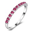 Uloveido Weibliche Hochzeitsband 2mm Roter Zirkonia Halbe Ewigkeit Stapelbare Verlobungsringe