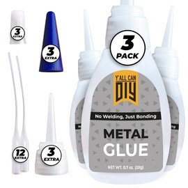 Y'allCanDiy Super Glue for Metal 3 Pk x .7 Oz. (20g)– High-Strength Formula, Instant Bond for Stainless Steel, Aluminum, Jewelry, Glass & Crafts, Waterproof, Precision Tip for Easy Control