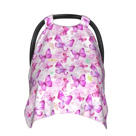 Butterfly Car Seat Canopy Cover Multi Use Nursing Cover for Newborn Car Seat Canopy Mom Nursing Breastfeeding Covers Newborn Shower Gifts