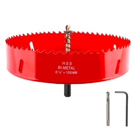 Hole Saw 6-1/8 Inch(155mm) for Wood, Plastic Board, Ceiling,Drywall, and Metal Sheet - HSS Bi-Metal Hole Cutter with Pilot Drill Bit