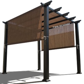 Pergola Shade Cover - Pergola Replacement Canopy with Breathable Shade Cloth for 10x10 & 12x10 FT Pergola (18 FT x 105 in, Brown)