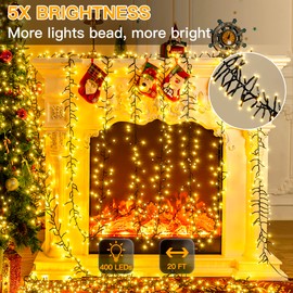 Ollny Cluster Lights for Christmas Tree, 1000LED 49ft Warm White Christmas Lights Outdoor 8 Modes Timer Remote, Waterproof String Lights for Indoor Outside Garland Xmas Decorations
