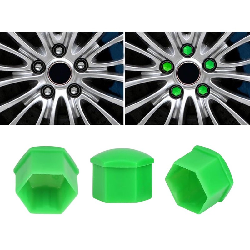 QitinDasen 20 Pieces 17 mm Car Wheel Nut Covers, Universal