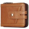 Zipper Wallet for Men, Genuine Leather Zipper Around Purse RFID