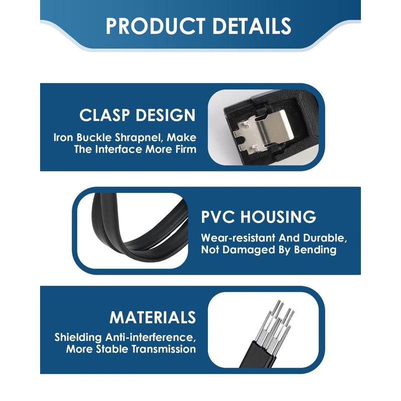 Tiryns 3 Pack SATA Cable III 6Gbps Straight HDD SDD