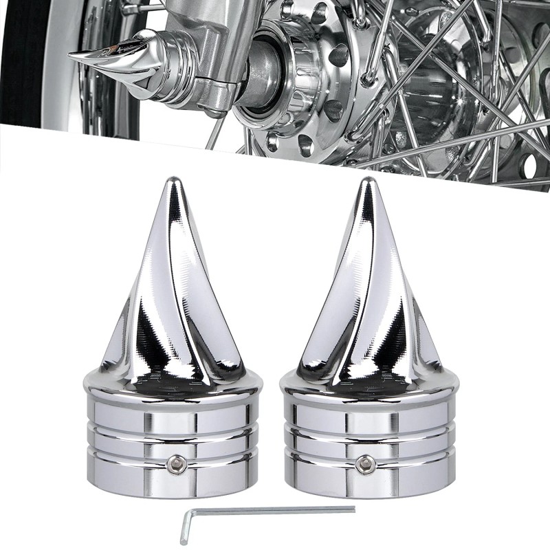 Unbranded Chrome Front Axle Nut Covers For Harley Road King