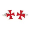 Red Cross Cufflinks for Men, Elegant Religious Accessories, Ideal for
