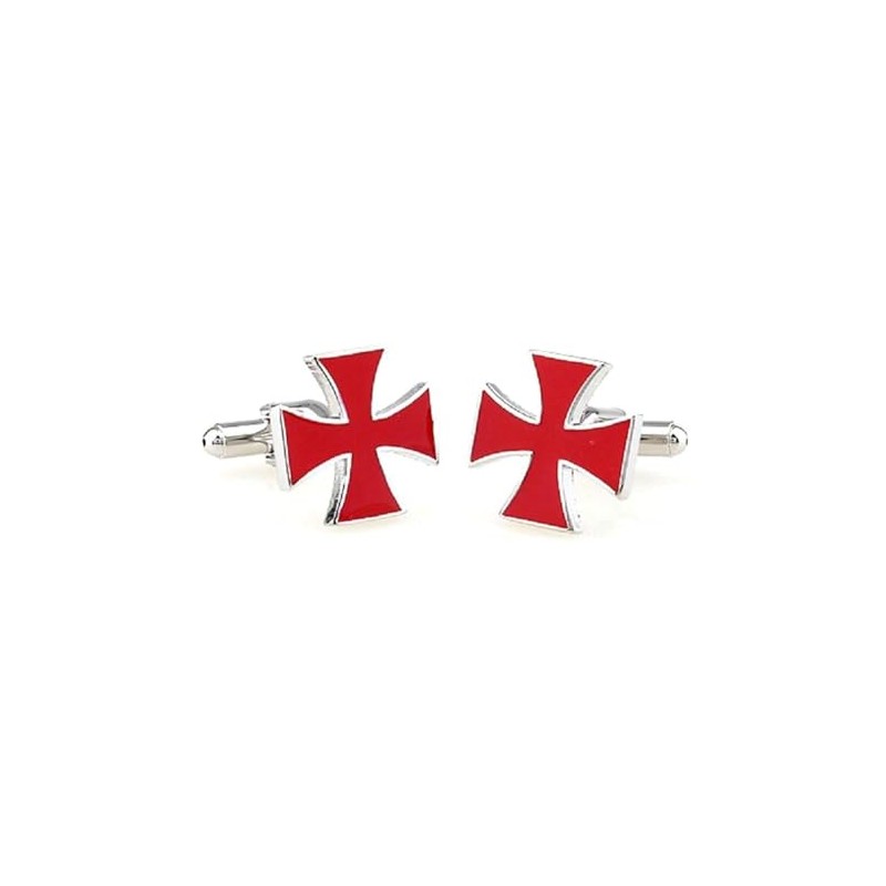 Red Cross Cufflinks for Men, Elegant Religious Accessories, Ideal for