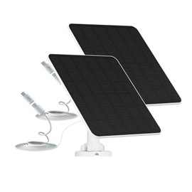6W Solar Panel for Security Camera, 5V Solar Panel Charger for Outdoor Rechargeable Battery Camera, IP65 Waterproof Solar Panels with Adjustable Security Wall Mount, 9.8ft Cable(2 Pack)
