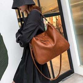 Large Purses and Handbags for Women Hobo Bags Tote Bag Crossbody Shoulder Bag Satchel Purse Set 2pcs, Brown