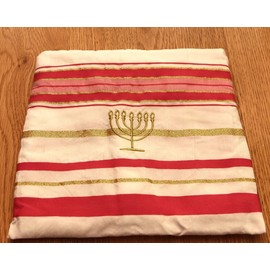 Messianic Robe / Jewish Pink and gold Tallit Prayer Shawl Size 57-180 Cm, White
