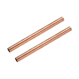 uxcell Copper Round Tube, 15mm OD 1mm Wall Thickness 200mm Length Straight Pipe Tubing 2 Pcs