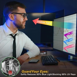 JEEETINTX Magnetic Computer Privacy Screen Filter 27 inch for 16:9 Widescreen Monitor Desktop PC, 27in Hanging Removable Anti Blue Light Glare Eye Protection Shield, Anti Spy Screen Protector Panel