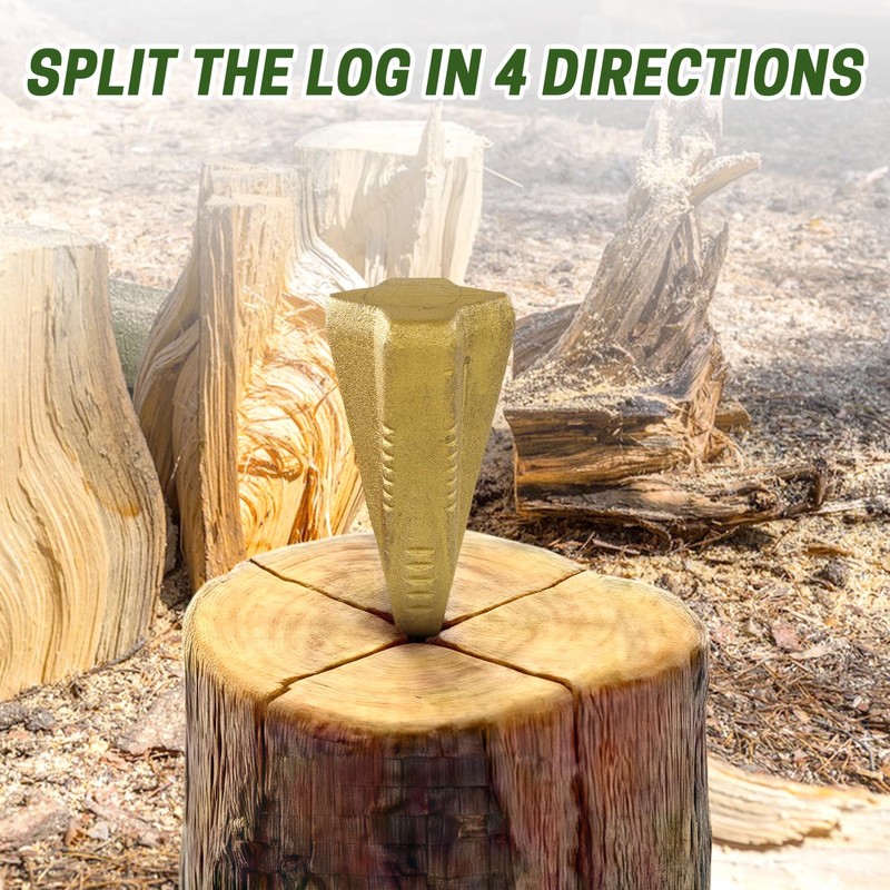 ZELARMAN Wood Splitting Wedge, 4 LB Manual Log Splitting Tool,