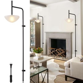 HOMLUCE Modern Plug in Wall Sconce, LED Wall Light with Plug in Switch G9 Base, Conic Frosted Glass Cover Wall Sconce for Living Room Wall Decro, Bedroom, Hallway, 1PCS