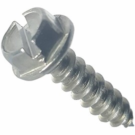 #8 x 1-1/2\ Hex Washer Head Sheet Metal Screws, External Hex Drive, Stainless Steel 18-8, Full Thread, Bright Finish, Self-tapping, Type A, Quantity 100"