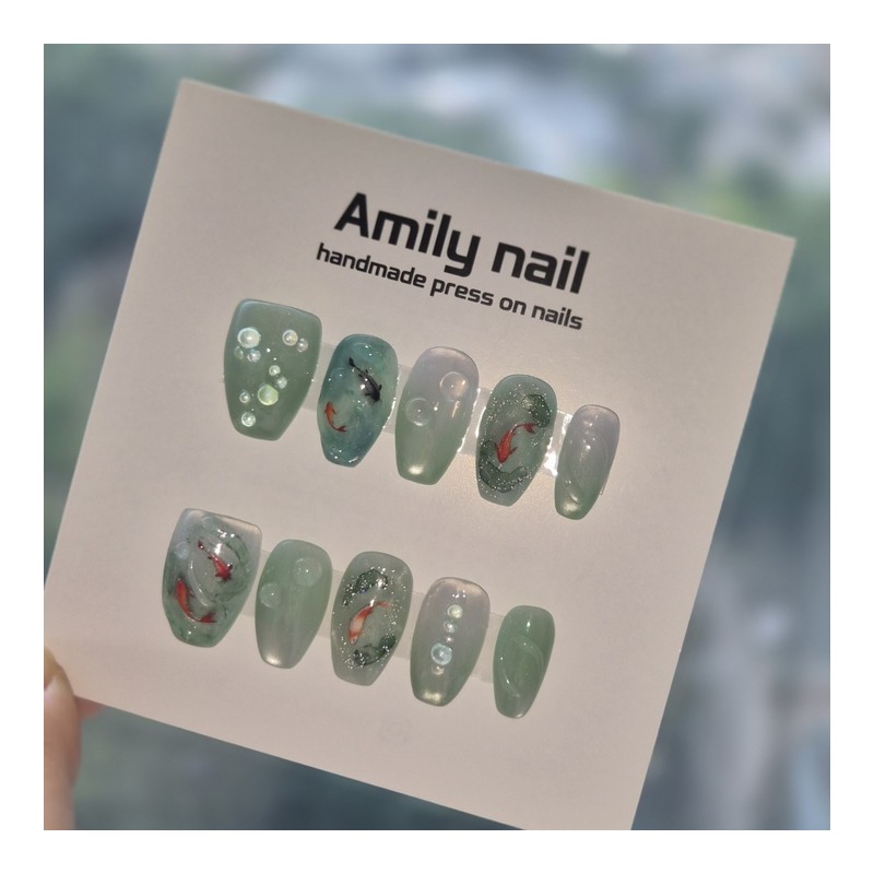 [Jade Pond] Jade Pond handmade nail tip - short oval