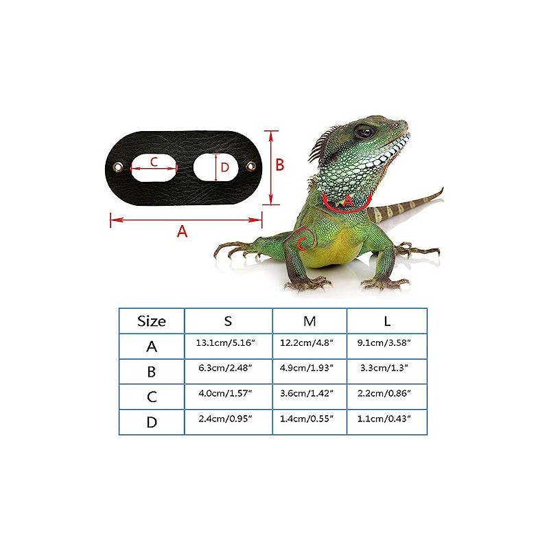 3 Packs Bearded Dragon Harness and Leash Adjustable(S,M,L) - Soft