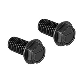 sourcing map Metric M8x16mm Hex Flange Bolts Left Hand Thread 8.8 Grade Carbon Steel Black 2pcs
