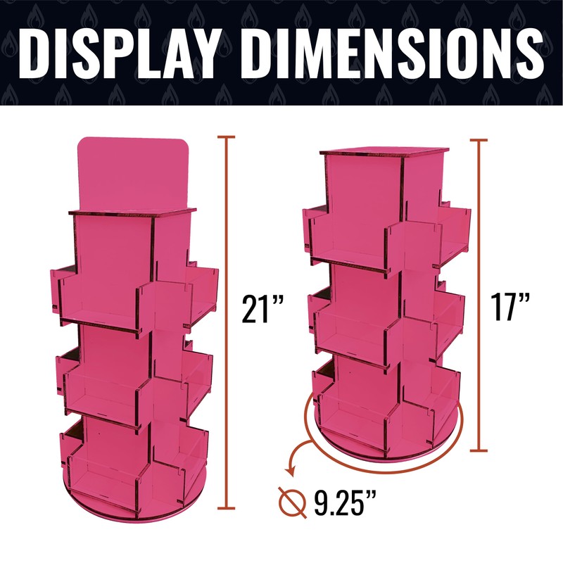 Rotating Display Stand, 3 Tier Wooden Organizer, 4-Sided Display Rack,