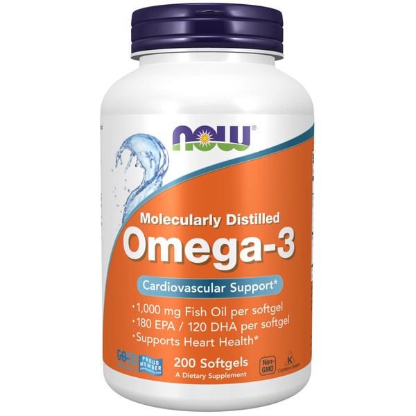 Omega-3, Molecularly Distilled 200 Softgels