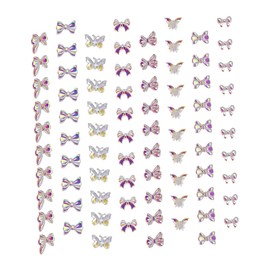 FOMIYES 80pcs Resin Nail Decoration 3D Nail Stickers Girl Stickers Nail Art DIY Butterflies Decor Bow Nail Sticker Nails Charms 3D Nail Art Jewelry Nail Accessories Fingernail DIY Decor