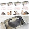 PWTAA Stainless Steel Cat Litter Box, High Side Cats Toilet