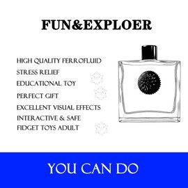 YIANCTRD FerroFluid Display Toy Bottle Filled with Ferro Fluid Liquid Metal STEM Toy with Magnets Ferrofluid Magnetic Display in a Bottle Fidget Toys Adults