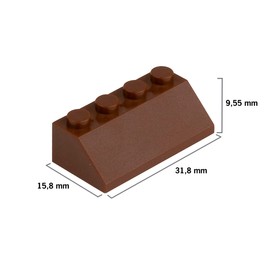 CMC imports 75 Building Blocks Roof Blocks Roof Building Blocks Nubs Roof Slopes Ridged Tile Mix 6 Different Colours (Brown/090)