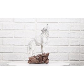 Ebros Gift Woodlands Wildlife Mystical Alpha Gray Wolf Howling to The Moon Figurine Decor