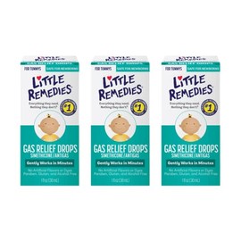 Little Remedies Gotas de alivio de gas, sabor a bayas naturales, seguras para recién nacidos, 1.0 onzas líquidas (paquete de 3)