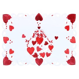 Grelucgo Embroidered February 14th Table Placemats Set of 4