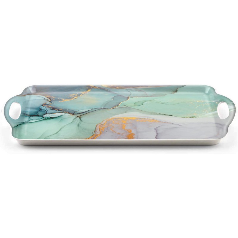 Serving Tray Decorative Tray with Handles Multi-Purpose Rectangular Serving Trays