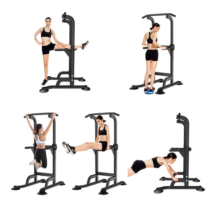 Dland Tower Adjustable Height Pull Up and Dip Station Multi-Function