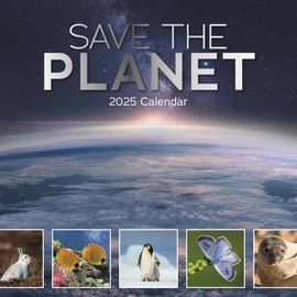 The Gifted Stationary 2025 Square Wall Calendar, Save the Planet, 16-Month Natural World Theme Hanging Calendar with 180 Reminder Stickers, Month Planner for Home, or Creative Spaces, 12x12 In