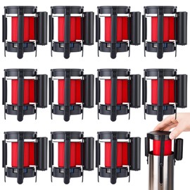 Vicenpal 12 Pcs Replacement Stanchions Belt Head Cassette 6.5 Feet Red Retractable Stanchions Barrier Belt Crowd Control Easy Assembly Traffic Safety Belts for Movie Theater Line Dividers