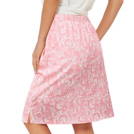 Zando Skorts for Women Dressy Casual Knee Length Skirts with Pockets Athletic Skirt with Shorts Underneath Drawstring Skirt -Tummy Control -for Tennis Golf Crystal Pink Large