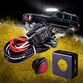 LAMPHUS 8' Off Road LED Light Bar Wiring Harness Kit - Waterproof Switch & Mounting Bracket 30A Fuse 40A Relay (USA Warranty) for ATV