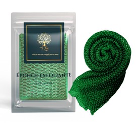 Sarhaana African Shower Net Djampe Exfoliating Bath Sponge Glove Flower Toilet XL Accessory Woman Man Child Body Scrub Net (Green Drill)