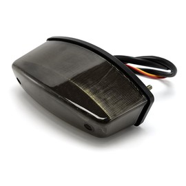 BENEALL Universal Motorcycle Tail light Red Light White License Plate Light Running Brake Lamp for ATV Chopper Scooter Quad Dirt Bike (Black)