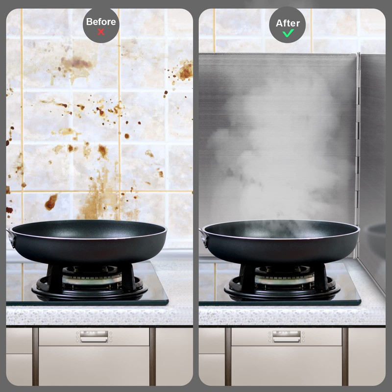 3 Sided Splatter Guard, Anti Splatter Shield Stainless Steel Oil