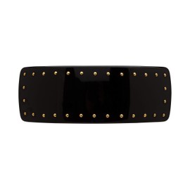 France Luxe Studded Rectangle Volume Barrette, Black
