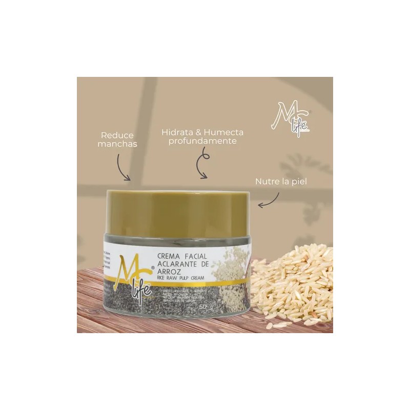 Crema Facial Aclarante Con Extracto De Arroz 50g. Mc Life