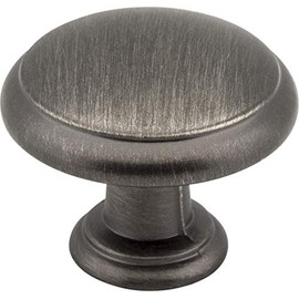 1-3/16" Diameter Mushroom Cabinet Knob. Packaged with one 8-32 x 1" and one 1-1/4" break-away screw. Finish: Brushed Pewter.